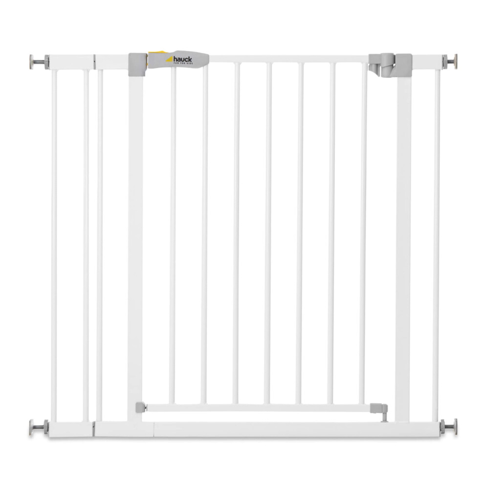 Safety Gate for Doors and Stairs Open N Stop KD incl. 9 cm Extension / Pressure Fit / 84 - 89 cm Large / Metal / White