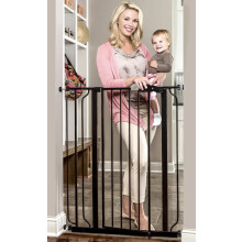 Easy Step Extra Tall Walk Thru Baby Gate, Bonus Kit, Includes 4-Inch Extension Kit, Pressure Mount Kit and Wall Cups and Mounting Kit, Black