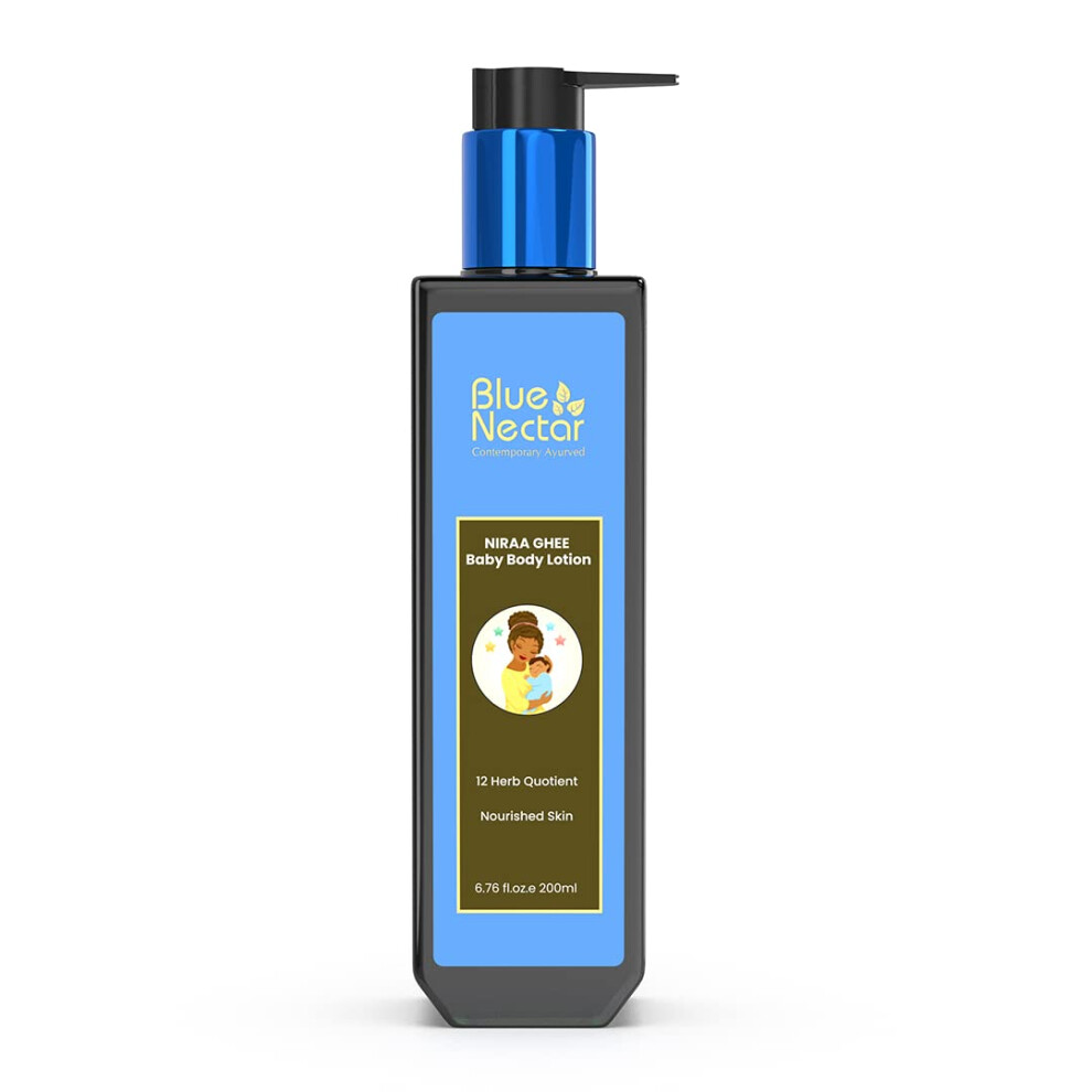 Baby Lotion With Nourishing Organic Ghee, Body Butters And Ayurvedic Baby Oils Baby Skincare | Infant Body Lotion | Gentle Moisturizer For Kids (12 Blue Nectar