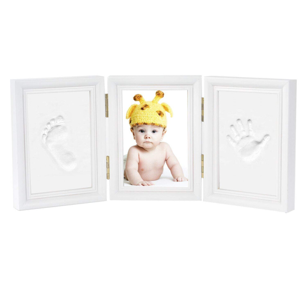 Newlemo Baby Photo Frame, Baby Handprint Kit & Footprint Photo Frame For Newborn Girls And Boys, Baby Shower Gifts For Christening Registry(3 Parts,