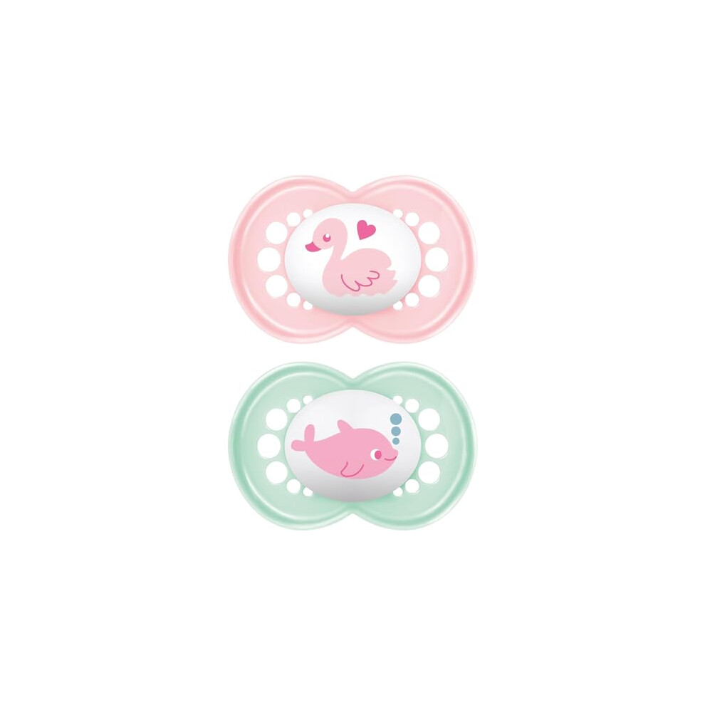 Original Soother 16+ Months (Set of 2), Baby Soother Made from Sustainable and Bio-Renewable Material, SkinSoft Silicone Teat, with MAM Soother Case,