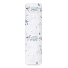 100% cotton Muslin Swaddle & Receiving Blanket for Girls & Boys, 120x120cm, Ideal Newborn & Infant Swaddling Wrap, Perfect Shower Gift, Single, rising