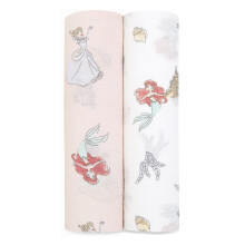 essentials 100% Cotton Muslin Swaddle & Receiving Blanket for Baby Girls & Boys, 112x112cm, Newborn Swaddling Set, Infant & Toddler Shower Gift, 2