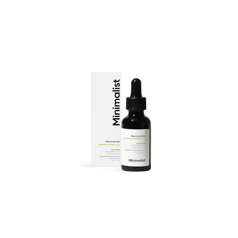 Minimalist 10% Niacinamide Face Serum For Acne Marks, Blemishes & Oil Balancing With Zinc | Skin Clarifying Anti Acne Serum For Oily & Acne Prone Skin,