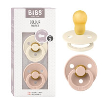 Colour Soother 2-pack, BPA Free Dummy Pacifier, Round nipple. Natural Rubber Latex, Size 3 (18+ Months), Ivory/Blush