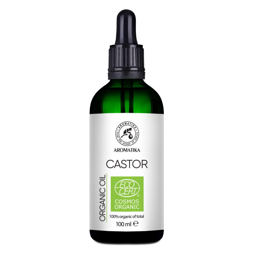 Aromatika Trust The Power Of Nature Light Castor Oil Organic 100 Ml - Ricinus Communis - Cold Pressed - 100% Natural Castor Oil In Protection Glass Bottle - Basic Oil - Organic Oil For