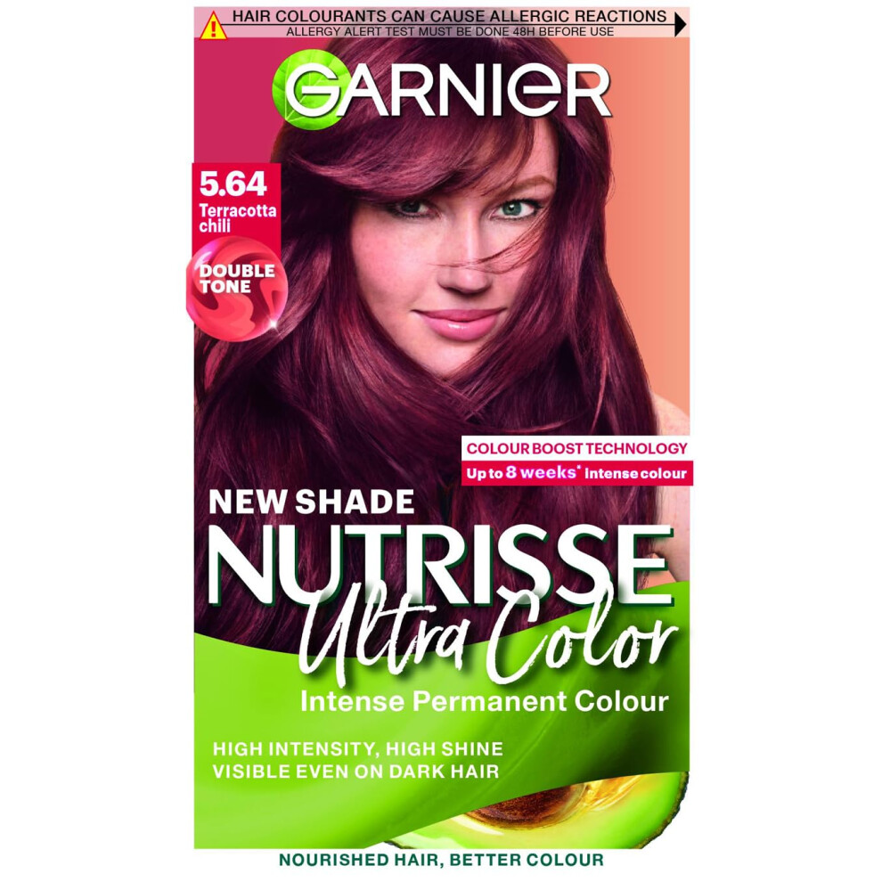 Nutrisse Permanent Hair Dye, Natural-looking, hair colour result, For All Hair Types, 5.64 Terracotta Chilli