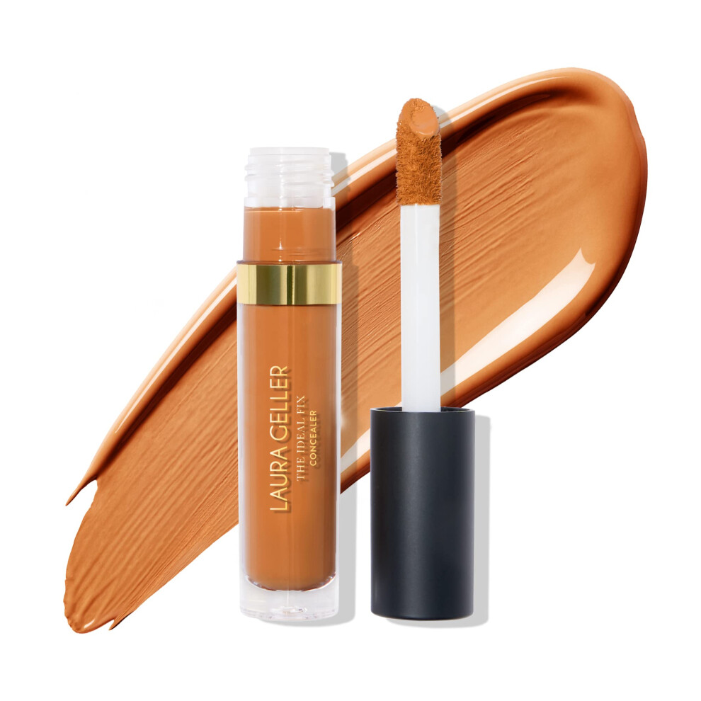 LAURA GELLER NEW YORK The Ideal Fix Concealer - Tan - Buildable Medium to Full Coverage Liquid Concealer - Covers Under Eye Dark Circles & Blemishes -