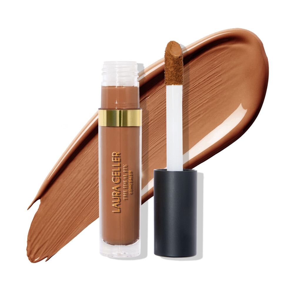 LAURA GELLER NEW YORK The Ideal Fix Concealer - Deep - Buildable Medium to Full Coverage Liquid Concealer - Covers Under Eye Dark Circles & Blemishes