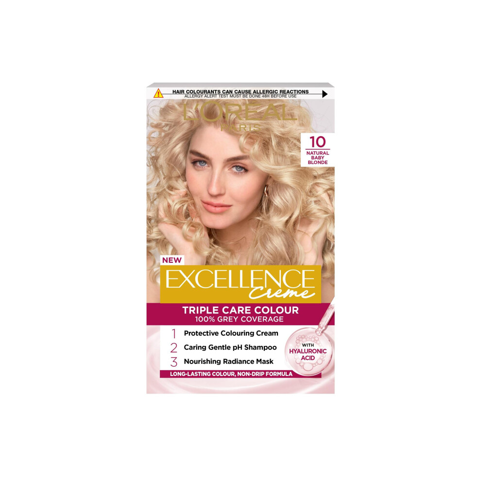 L’oréal Paris L'oréal Paris Excellence Crème Permanent Hair Dye, Radiant At-Home Hair Colour With Up To 100% Coverage, Pro-Keratin, Up To 8 Weeks Of Colour, Grey