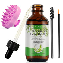 Rosemary Oil for Hair&Skin with Scalp Massager, 60ml Multipurpose Organic Rosemary Essential Hair Serum Oil Nourish Scalp Face Body Nails for Women