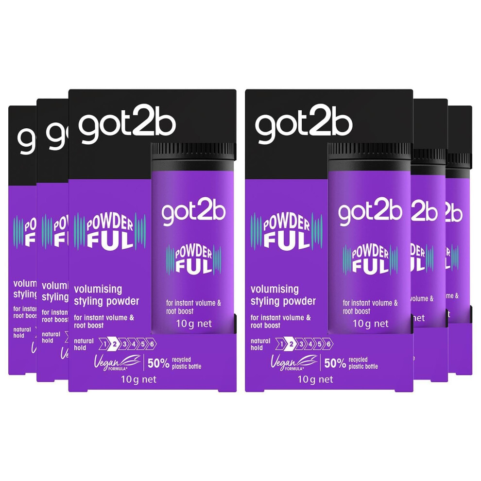 Got2b Schwarzkopf Powder'ful Volumising Unisex Styling Powder, For Instant Volume And Root Boost, Vegan, 10 G - Pack Of 6