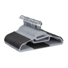 Rubber Coated Plastic Hangers – 50-Pack, Grey