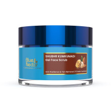 Almond Oil and Walnut Gel Face Scrub for Deep exfoliation Tan removal and Glowing Skin (1.7 Oz, 10 Herbs)