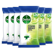 Disinfectant Wipes, Lime and Mint, Total of 756 Wipes (6 Packs X 126), Wipes Antibacterial Surface Cleaning, Multi Surface Wipes, Biodegradable,