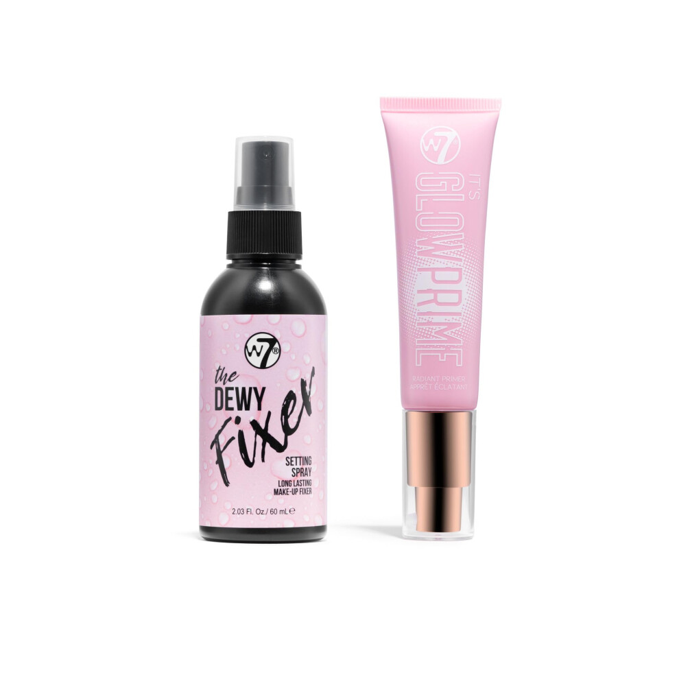 W7 The Fixer Glow Set - Setting Spray & Primer Duo - Dewy & Glow Finish