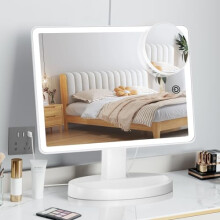 Large Lighted Vanity Makeup Mirror with light (X-Large Model)- 3 Color Lighting Light Up Mirror with 88 LED, 360 Rotation Touch Screen, 10X