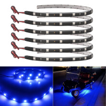 Car Led Strip Light 30CM Waterproof Led Lights Strip for Interior Car Lights Underglow Motorbike Golf Cart Exterior Blue Led Strip 12V 5050 12SMD,Pack