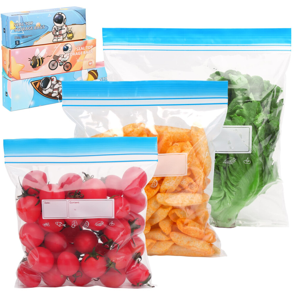 Taiyunwei 70 Pieces Freezer Bags, Food Reusable Sandwich Bags Seal Food Bags Zip Lock Bags, Food Storage Freezer Bags For Meat, Fruits, Vegetables,