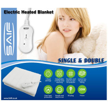 Electric Blanket Heated Under Bed Comfort Detachable Controller with 3 Heat Settings, Super Cosy Washable Fleece Heated Fleece Heated Blanket Throws