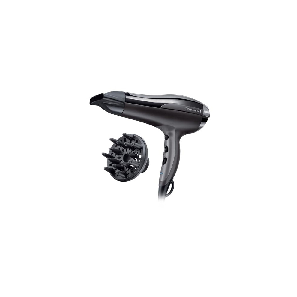 Ion Hair Dryer Pro-Air Turbo D5220, 2400 Watts, Ceramic Tourmaline Ring, Styling Nozzle, Diffuser, Black