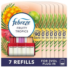 3Volution Plug In Air Freshener Refill, 20ML X 7, Odour Eliminator & Bathroom Air Freshener, Fruity Tropics