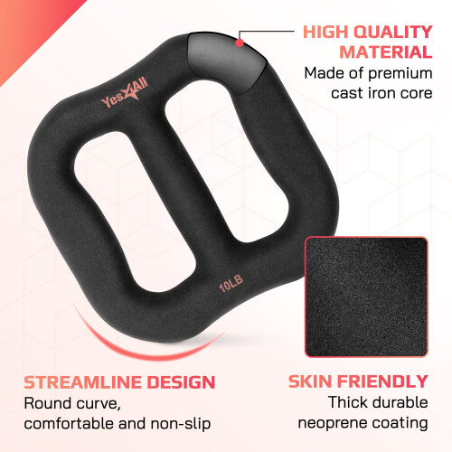 3-in-1 Multifunctional Neoprene Dumbbell/Multi-Usage Dumbbell with Solid Core, Ergonomic Curve,Black 2