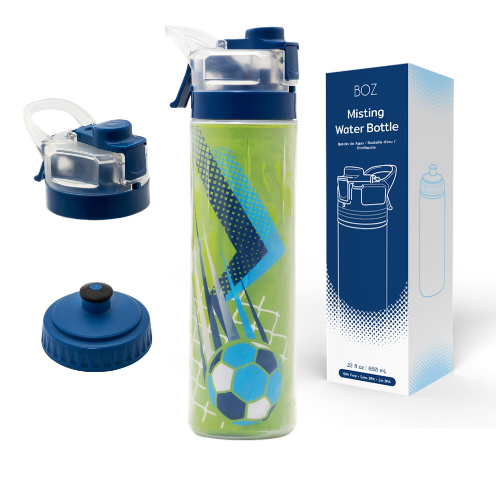 Pro Misting Water Bottle Football-Imprinted | Squeeze Water Bottle, Fine Mist Spray Bottle, Secure Leak-Proof Design, Sports Water Bottle, 650ml,-image-OPC-PFBBMZ9-NEW