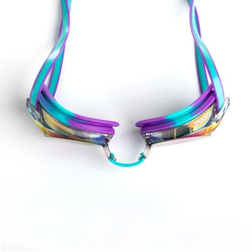 Zoggs Racer Titanium Violet Turquoise Mirrored Blue 2