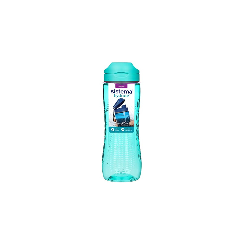 Sistema Hydrate Tritan Active Sports Water Bottle 800 Ml Leakproof Water Bottle Bpa-Free Recyclable With Terracycle Assorted Colours
