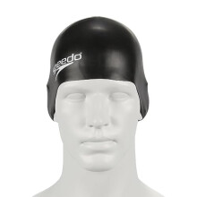Junior Plain Moulded Silicone Swimming Cap | Dry Hair | Kids Swim, Black, One Size