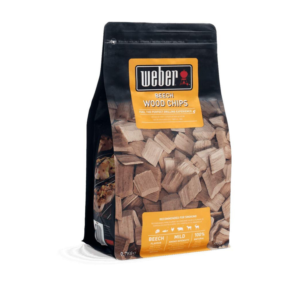 Beech Wood Chips | Hardwood Cooking Pellets | 0.7 kg | BBQ Smoker Wood Chips | Barbeque & Smoker Fuel | Alternative to Briquettes, 100% Natural Wood