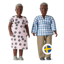 Doll House Dolls – Dolls House People Family, Mini Dolls, Billie Family Doll Set Grandparents 2 Adults, Bendable Plastic Doll Toy Figures, Dollhouse