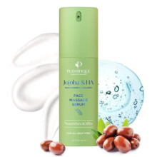 Jojoba Oil & Hyaluronic Acid Face Serum for Gua Sha Massage with Vitamin C, E Niacinamide for Glowing Skin, Korean Skin Care Hydrating Anti-Aging