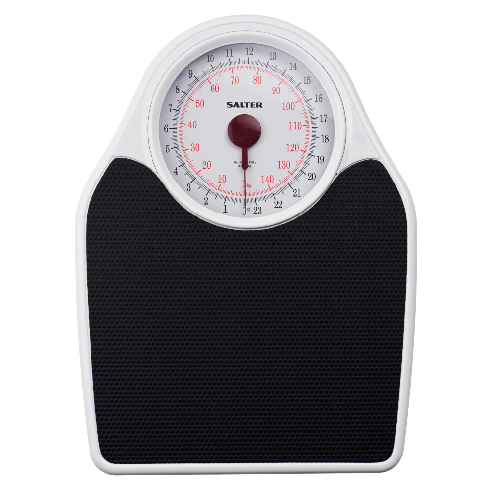 145 BKDR Doctor Style Bathroom Scale - Mechanical Weighing Scales For Body Weight, Easy Read Dial & Rotating Pointer, Large Platform With Non-Slip Mat