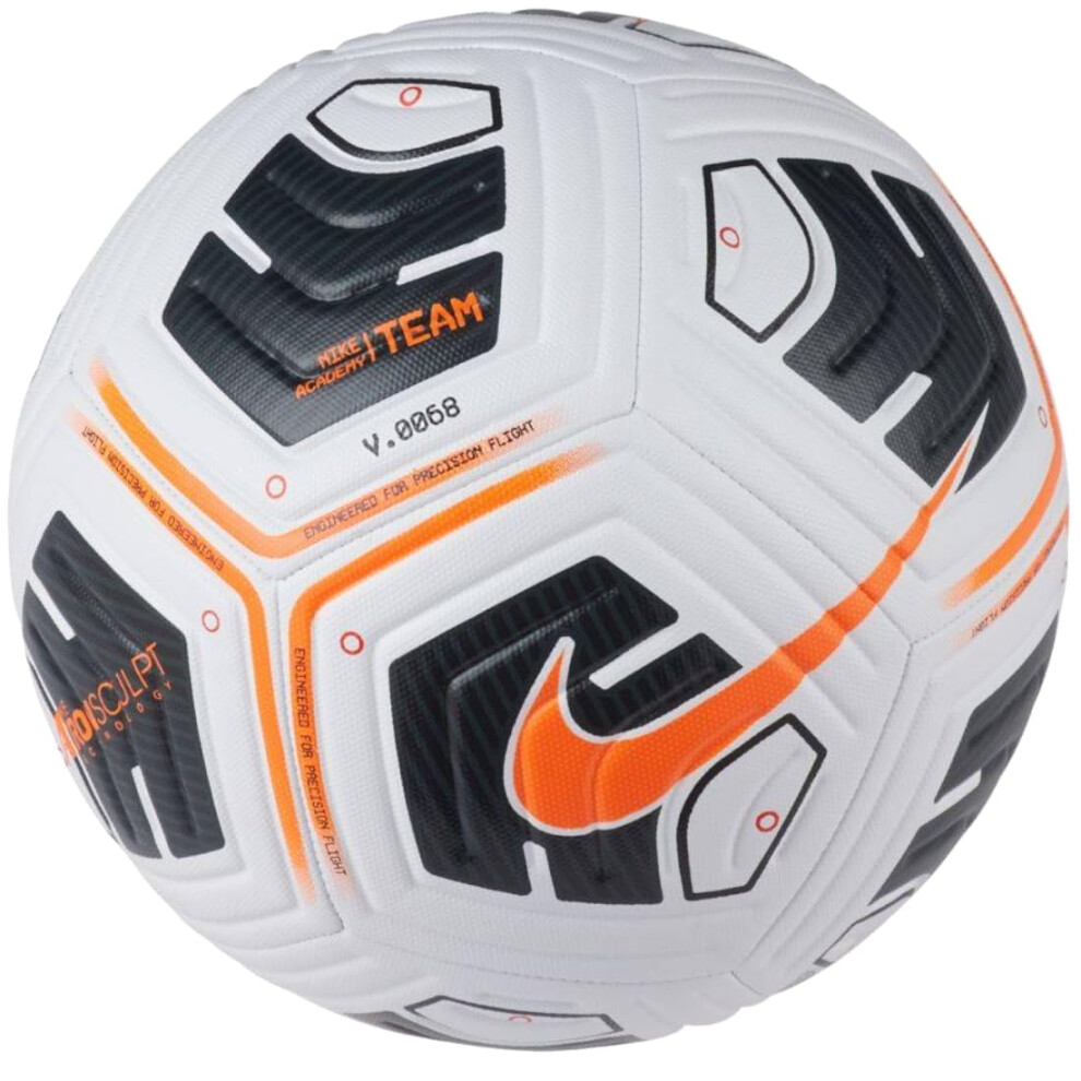 CU8047-101 Academy Recreational soccer ball Unisex Adult WHITE/BLACK/TOTAL ORANGE Size 4