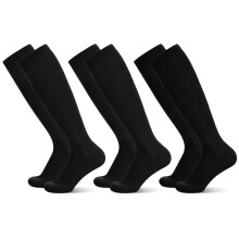 3 Pairs Football Socks for Men, Black Soccer Socks Long Sports Socks for Adult Rugby Hockey Running Gym Workouts (38-44)