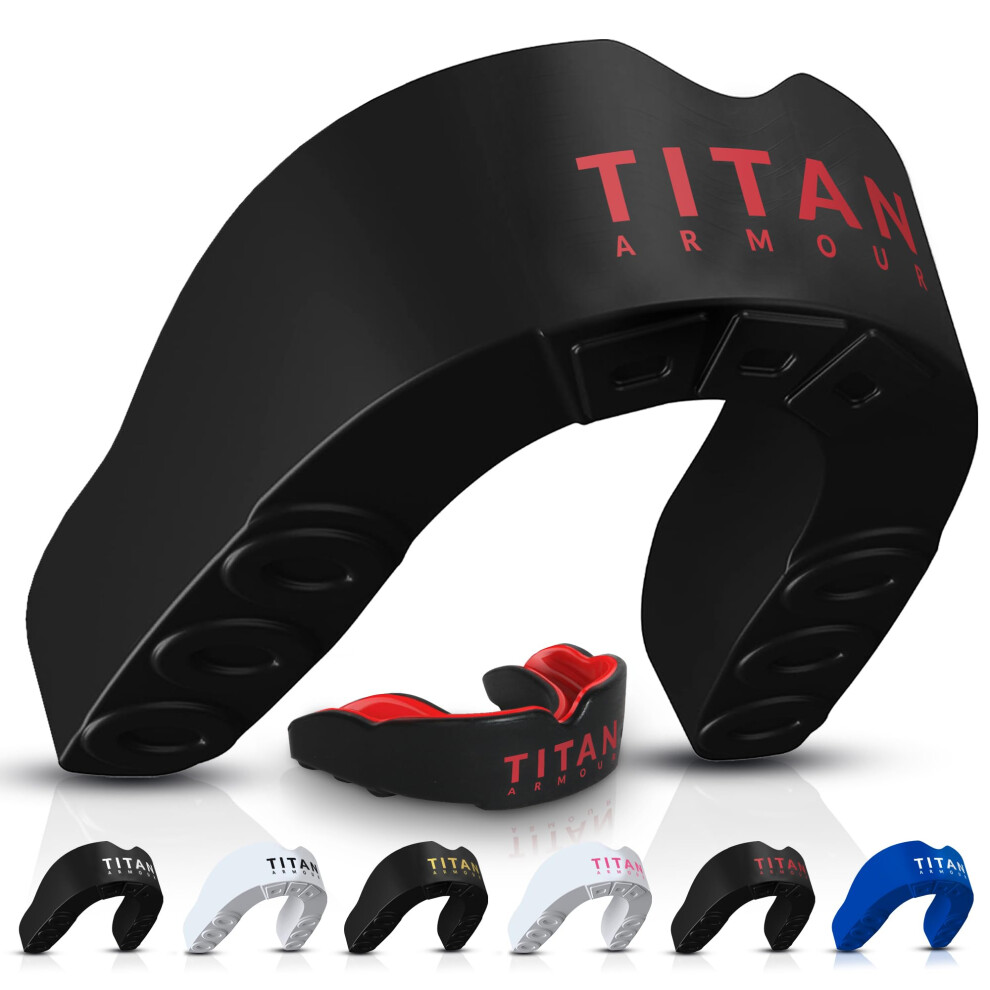 Titan Armour Gum Shield W/Dual-Layer Technology | Adults & Junior Custom-Fit Mouth Guard | Case Inc | Boil & Bite Mouthguard: Boxing, Rugby, Mma,
