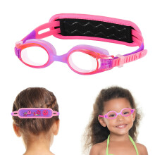 Toddler Swim Goggles Age 2-5, Toddler Goggles No Hair Pull Strap, Kids swimming goggles with Case (Pink For 2-5)
