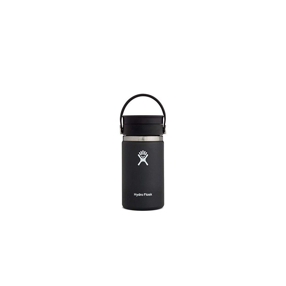 - Travel Coffee Flask 354 ml (12 oz) - Vacuum Insulated Stainless Steel Travel Mug with Leak Proof Flex Sip Lid - BPA-Free - Wide Mouth - Black