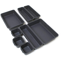 U7125 Plastic Drawer Organiser, Drawer Divider, Drawer Tidy, Drawer Tray -Grey