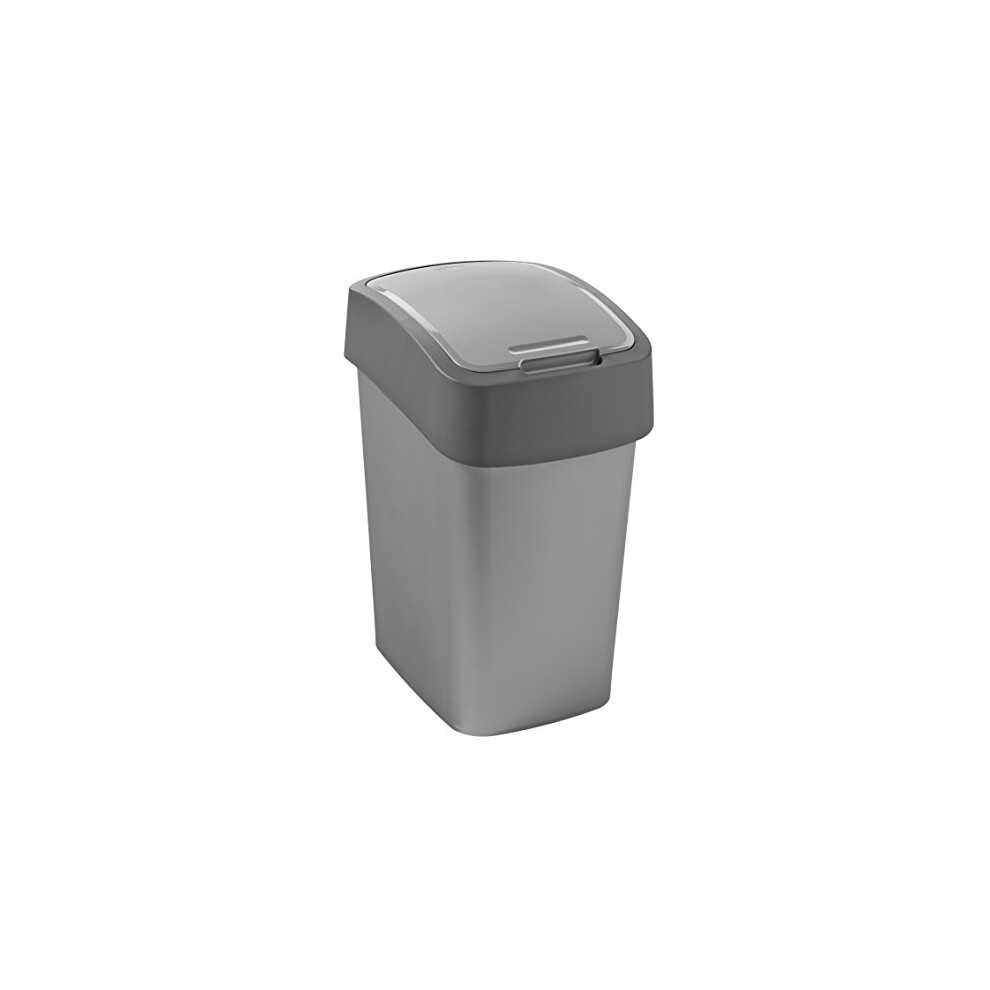 Bin + Lid, Silver, Grey, 25L