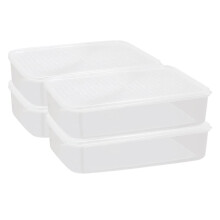 5L*4 Food Storage Containers,Microwave, Freezer and Dishwasher Safe, Lunch Boxes,Refrigerator Organizer Bins with Lid