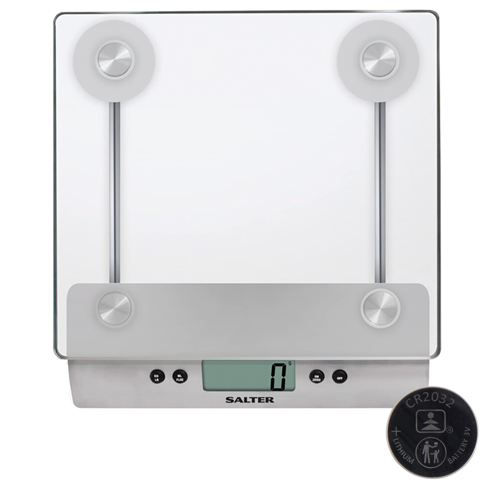 3003 SSSVDR08EU16 Kitchen Weighing Scale â Digital Glass Food Scales, Weighs Liquids/Fluids, Easy Read LCD Display, Metric/Imperial Measures, Tare