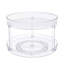Clear 2-Tier rotating tray Turntable Organiser, 30.5 cm