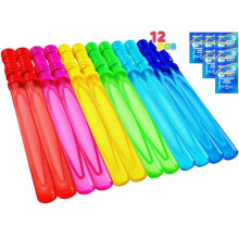 JOYIN 14,6 Big Bubble Wands für Kinder, 6er Set mit Nachfülllösung für Sommer-Spielzeug