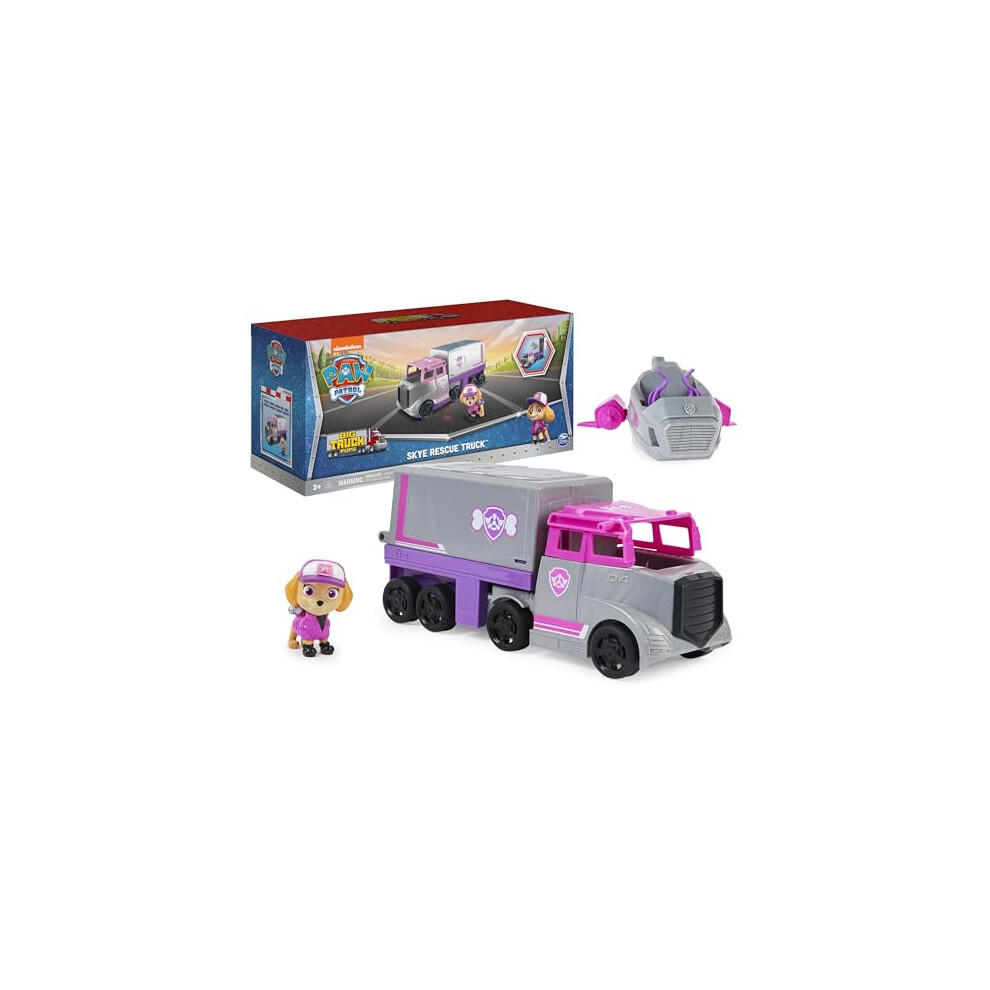 Paw Patrol, Big Truck Pups, Skye Transforming Toy Truck with Collectible Action Figure, Toys for Kids Ages 3+