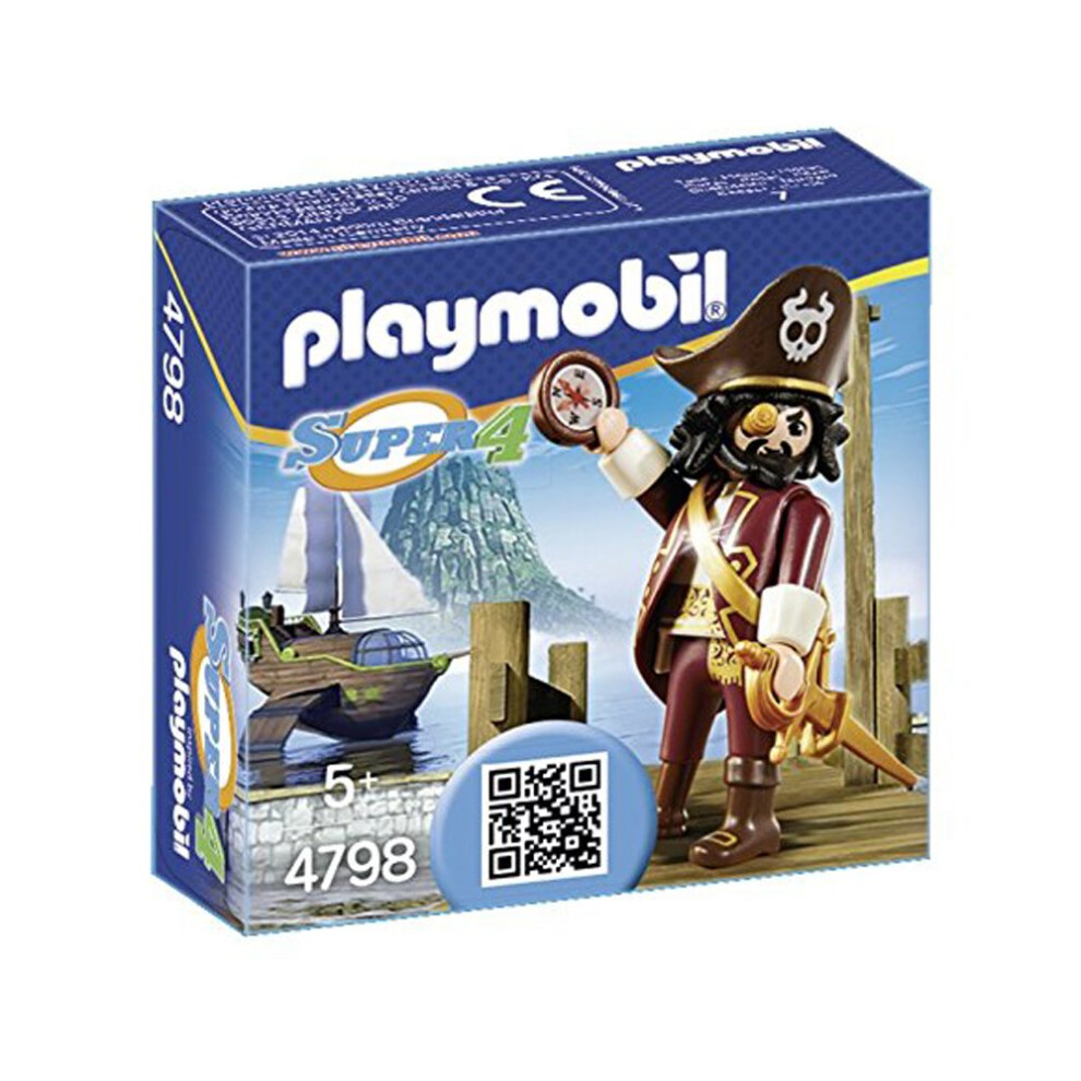 Playmobil 4798 Super 4 Sharkbeard, Fun Imaginative Role-Play, Playsets Suitable For Children Ages 4+