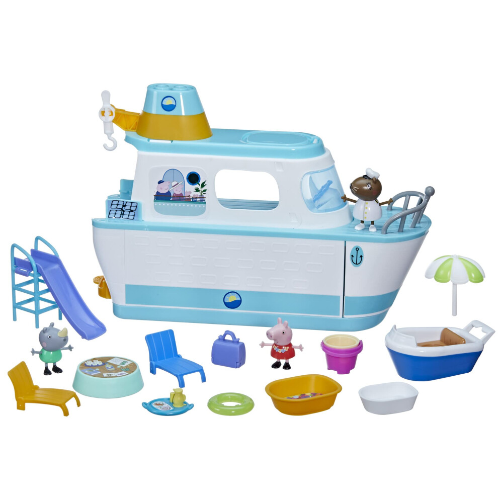 Cruise Ship, Multilevel Playset with 17 Pieces, Preschool Toys for 3 Year Old Girls and Boys and Up