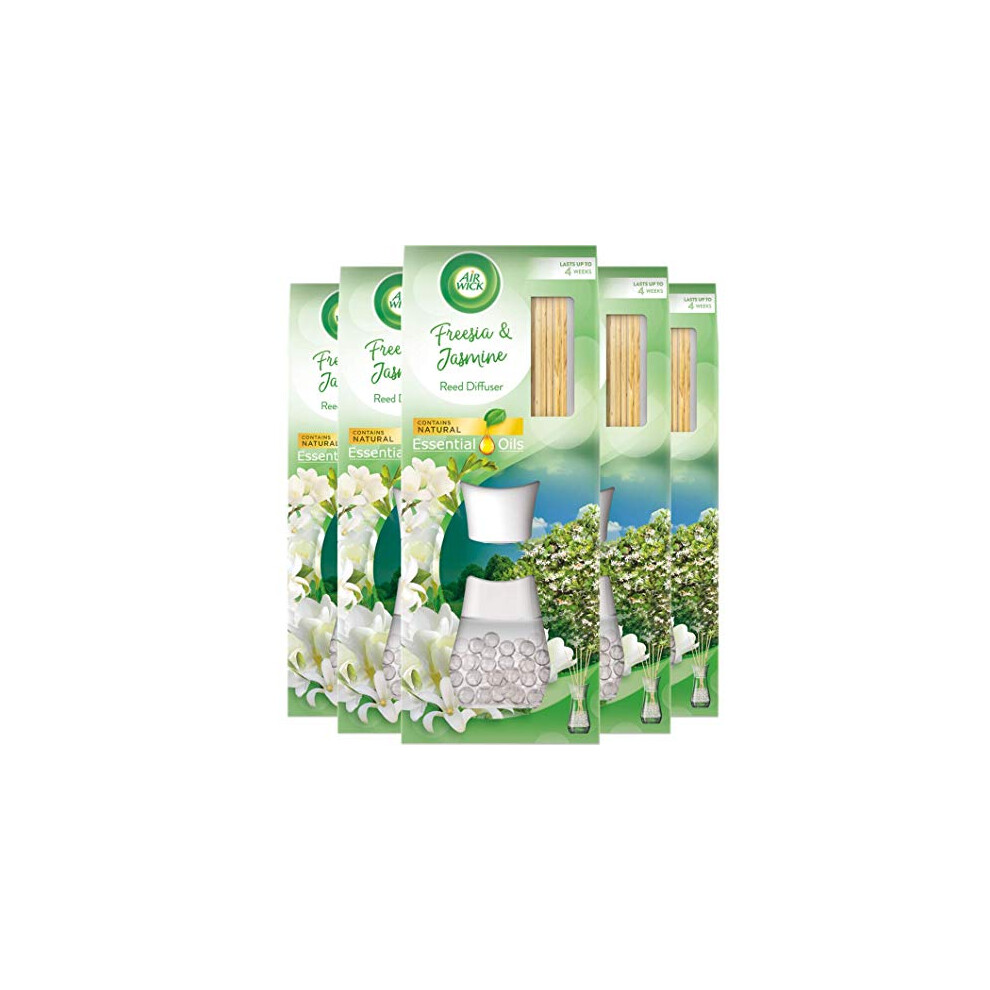 Airwick Air Freshener Reed Diffuser, Freesia And Jasmine, Pack Of 5 X 33Ml